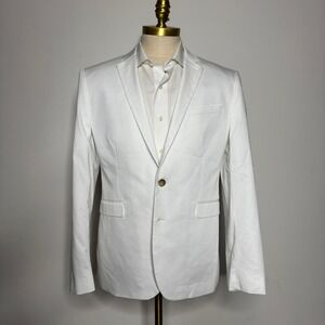 Express Innovator Extra Slim Fit White Cotton‎ Blend Blazer - 44 Regular